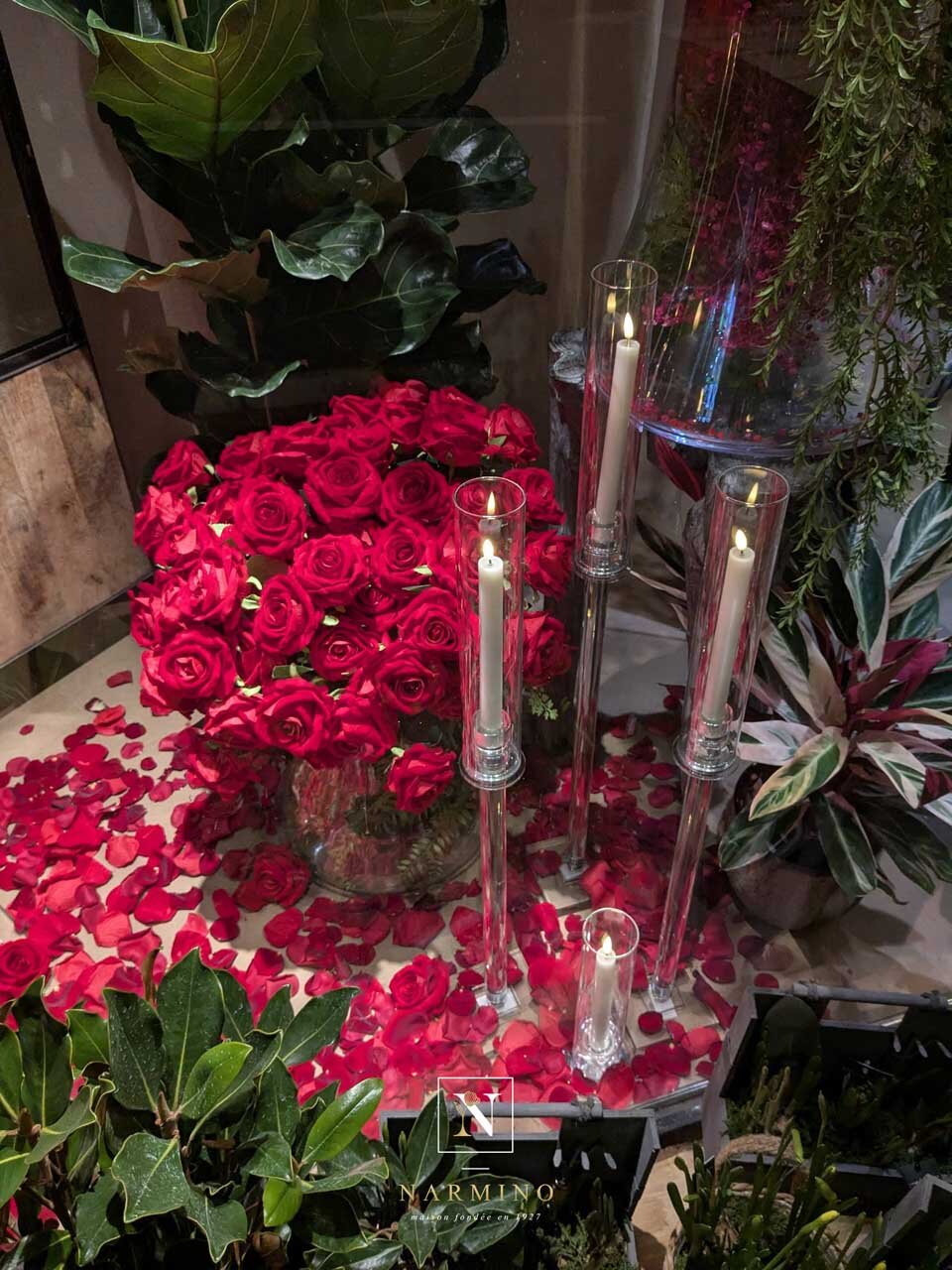 La Saint-Valentin chez Narmino, confection et livraison de fleurs et bouquets à Monaco